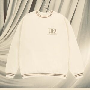 Taylor Swift Cream Crewneck Sweater with Embroidered Logo